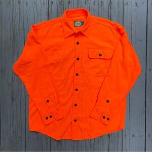 Cabela's Mens Shirt Medium Blaze Orange Hunting Long Sleeve Button Down
